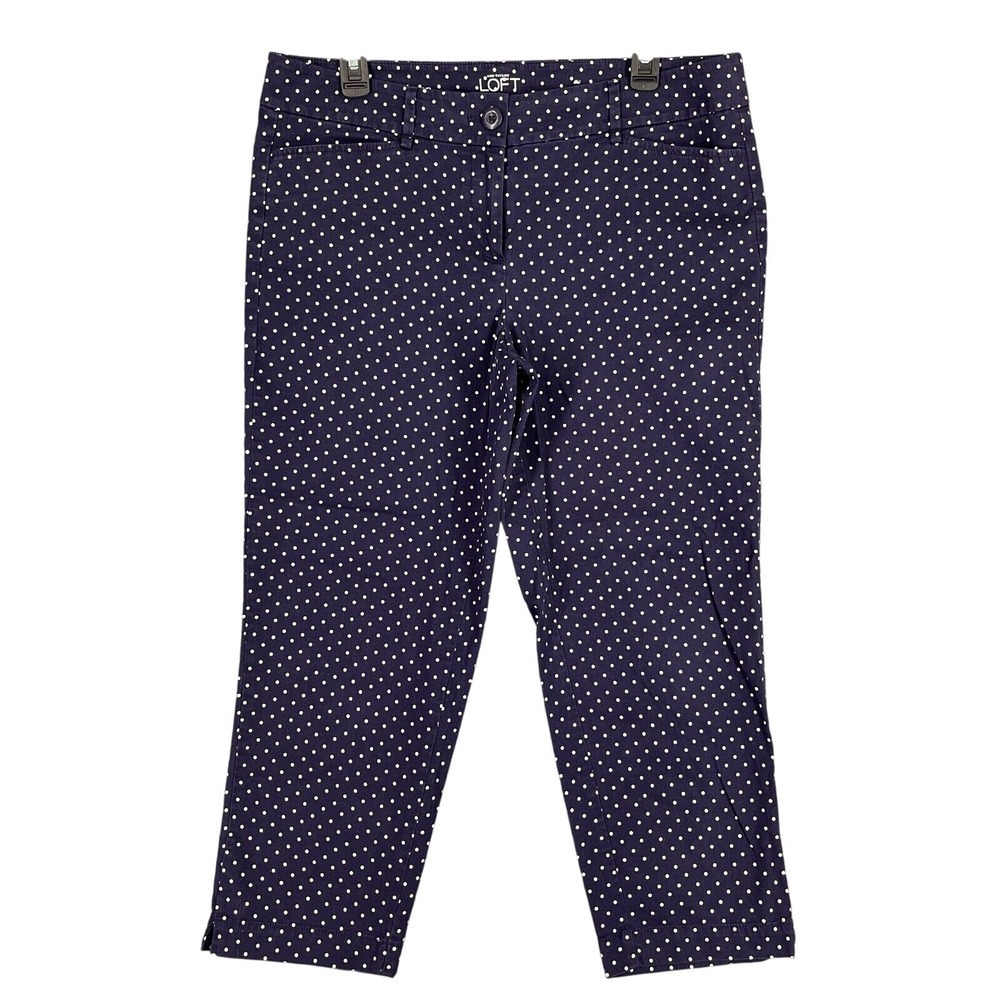 Ann Taylor‎ Loft Pants Womens 10 Crop Polka Dot Business Office Chic Classic